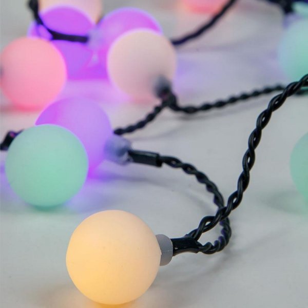 80 Πολύχρωμα Λαμπάκια LED, με Μπαλίτσες (6.5m)
